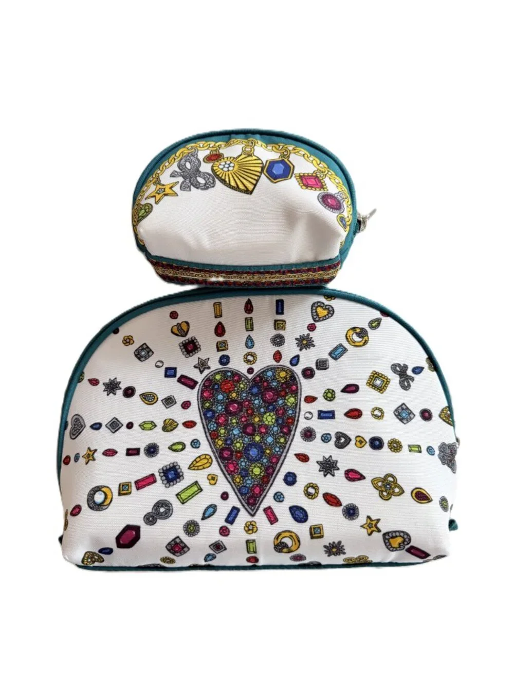 Brighton Charmed Love 2 Piece Jewelry Pouch Set NWT Cosmetic Travel Bag Gift